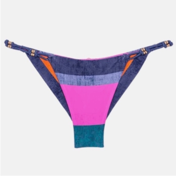 New! Vix Kanti Bikini Bottom Striped - Picture 1 of 8